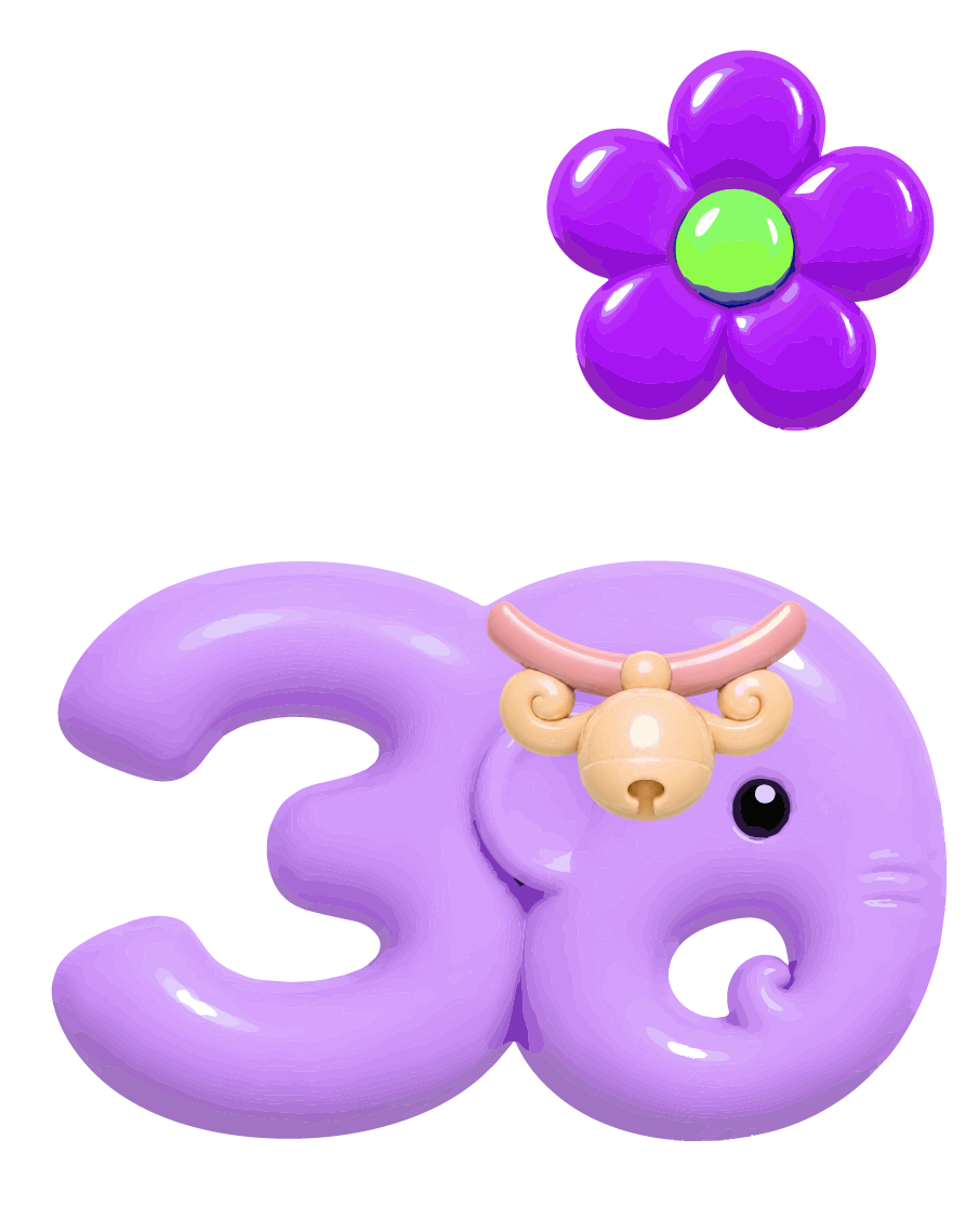 Elephant mascot pondering